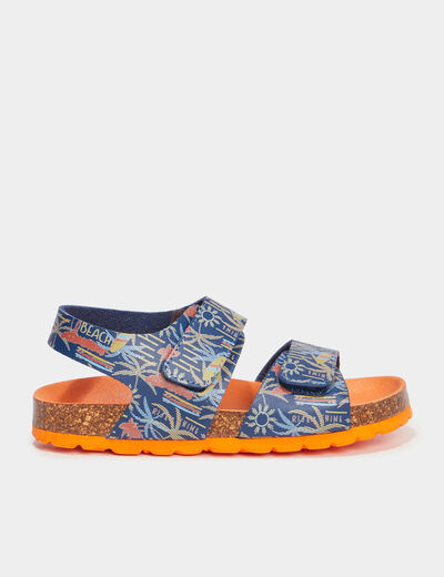 Sandales à scratchs Kickers bleu marine garçon