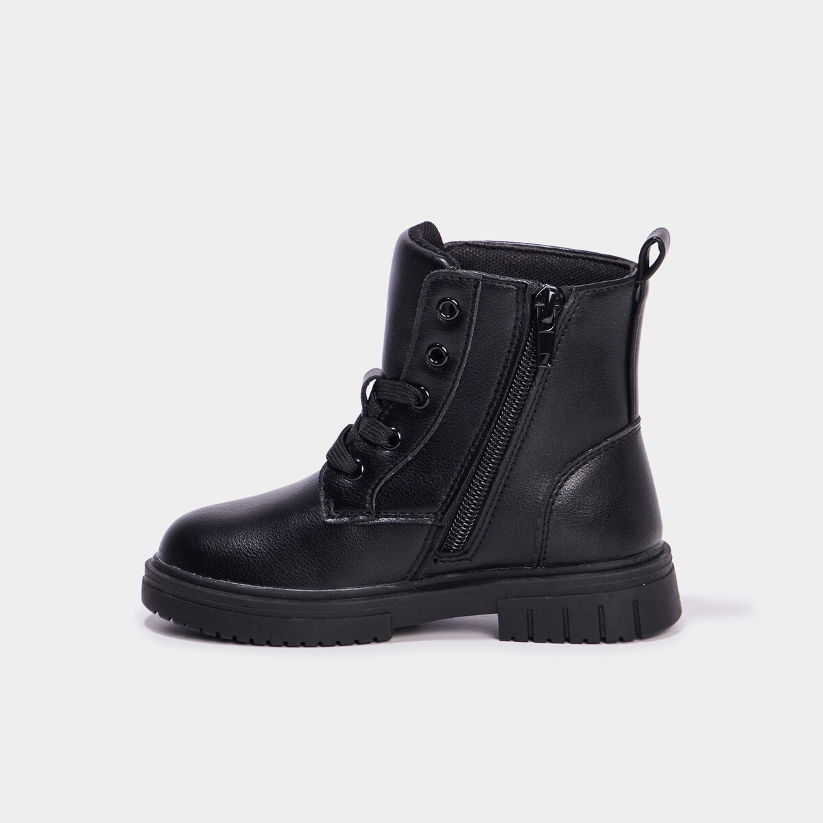 Boots &agrave; lacets noir fille