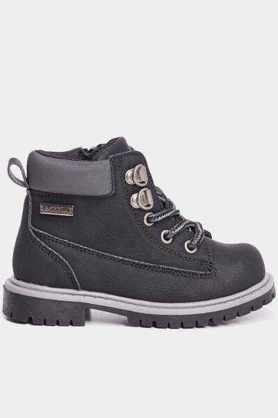 Boots crant&eacute;es zipp&eacute;es &agrave; lacets Bali noir b&eacute;b&eacute; gar&ccedil;on