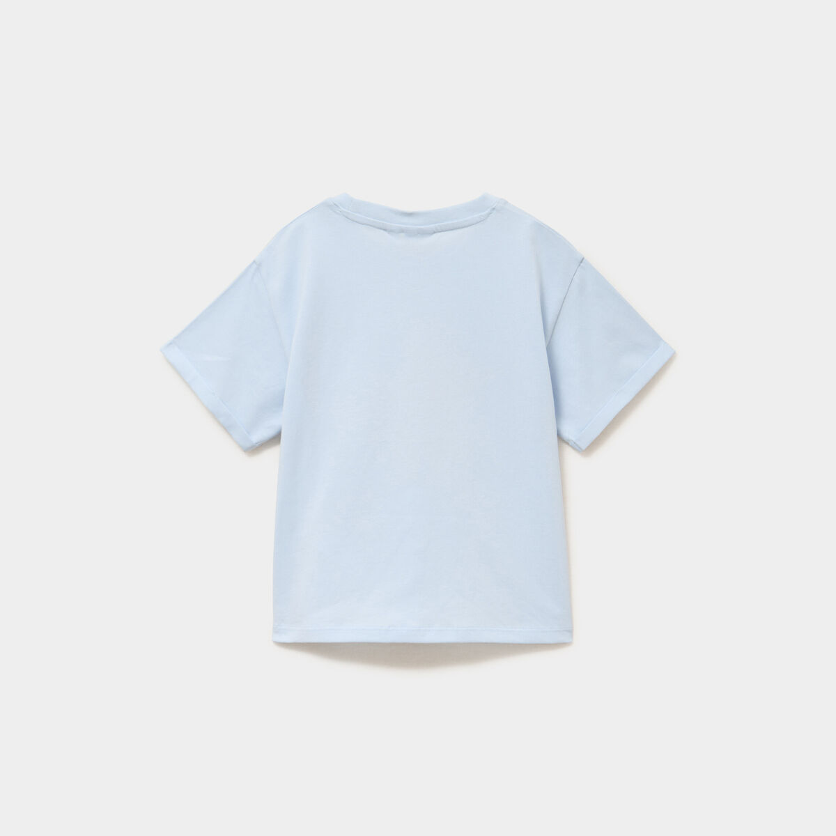 T-shirt col rond coton Les Sisters bleu ciel fille