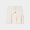 Jupe courte à coulisse gaze de coton creme femme