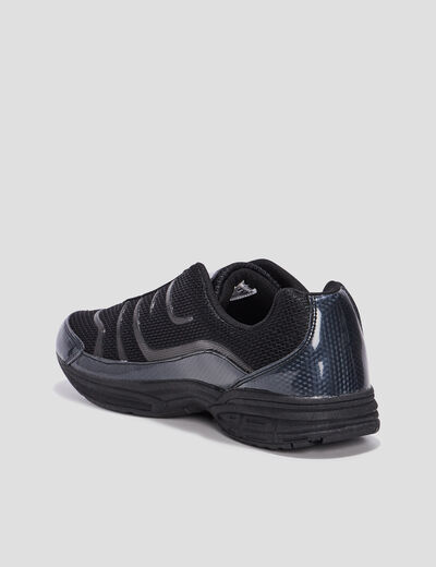 Baskets plates running élastiquées noir homme