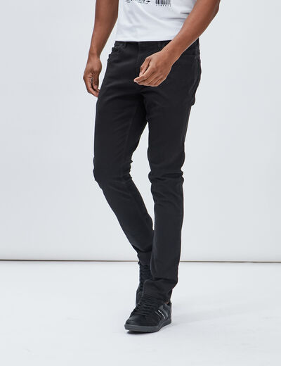 Pantalon droit en coton stretch gris foncé homme