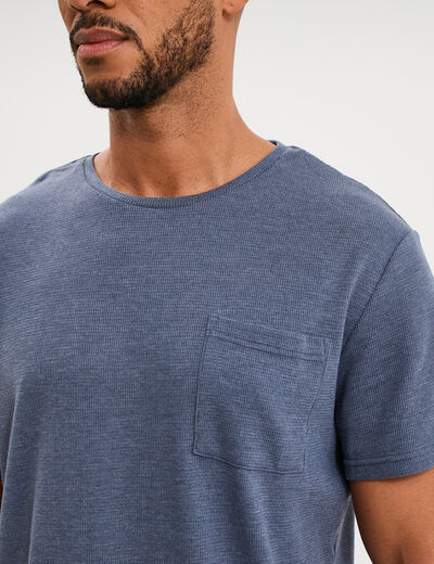 Ensemble pyjama short et t-shirt bleu gris homme