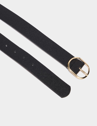 Ceinture avec boucle noir femme