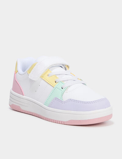 Tennis basses à scratchs multicolore fille