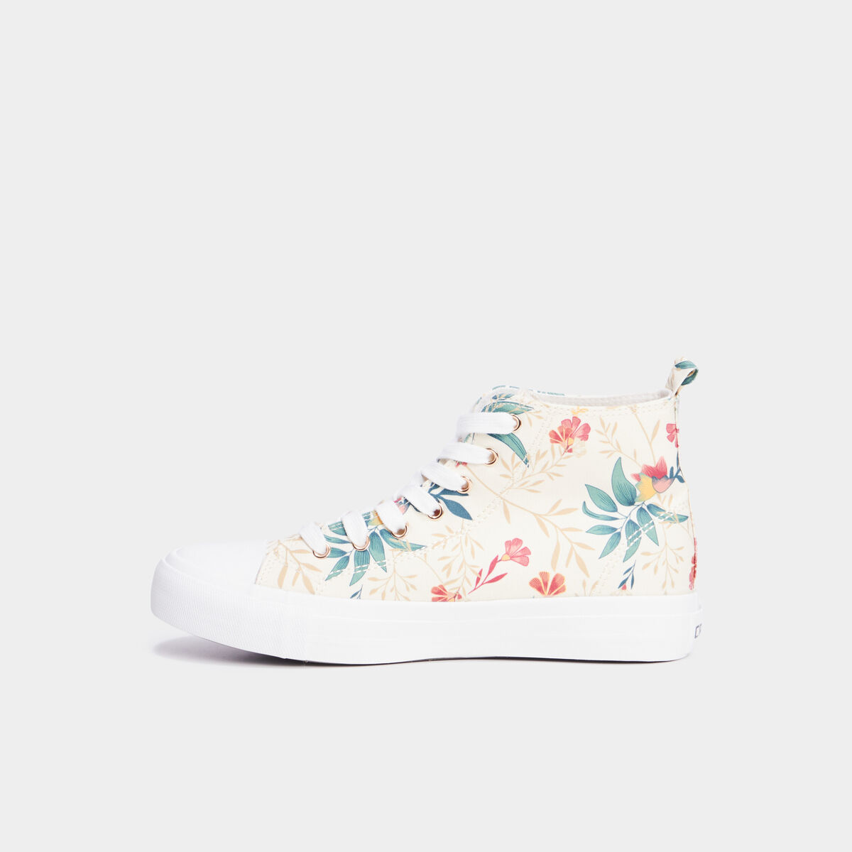Tennis montantes en toile multicolore femme