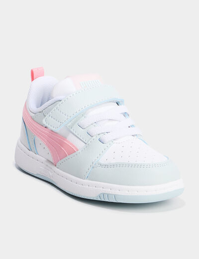 Tennis basses à scratchs Puma vert pastel fille