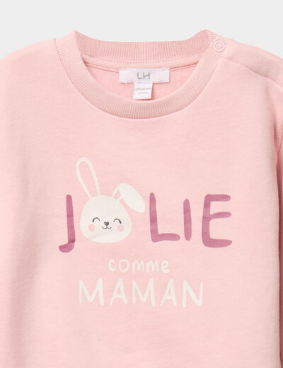 Ensemble sweat et legging rose clair bébé fille
