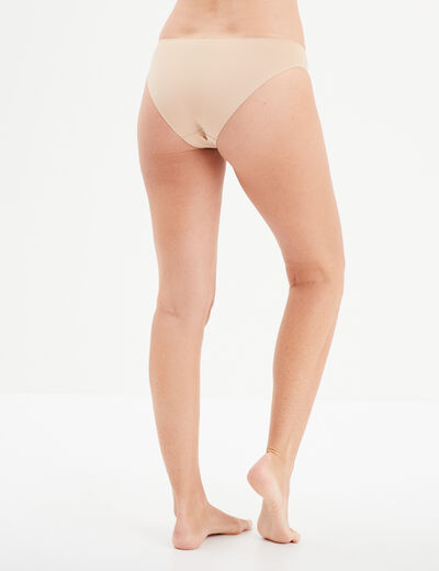 Culotte microfibre sans coutures beige femme