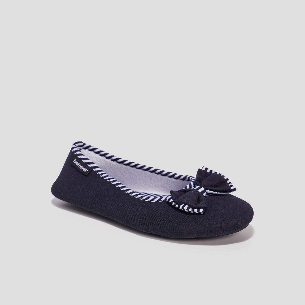 Chaussons ballerines Isotoner bleu marine femme