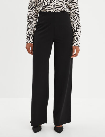 Pantalon large fluide noir femme