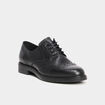 Derbies &agrave; lacets en cuir noir femme