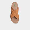 Sandales en cuir sable homme