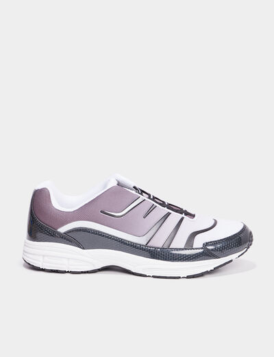 Baskets plates running élastiquées gris homme