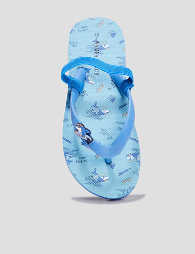 Tongs brides élastiquées Wamea Beach bleu garçon