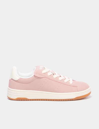 Tennis basses &agrave; lacets rose femme