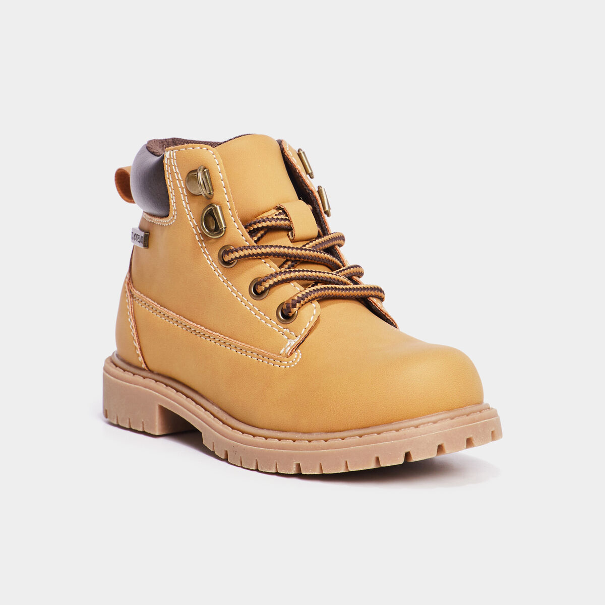 Boots crant&eacute;es zipp&eacute;es Trappeur jaune gar&ccedil;on