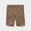 Bermuda short cargo poches &agrave; rabat coton marron fonc&eacute; homme