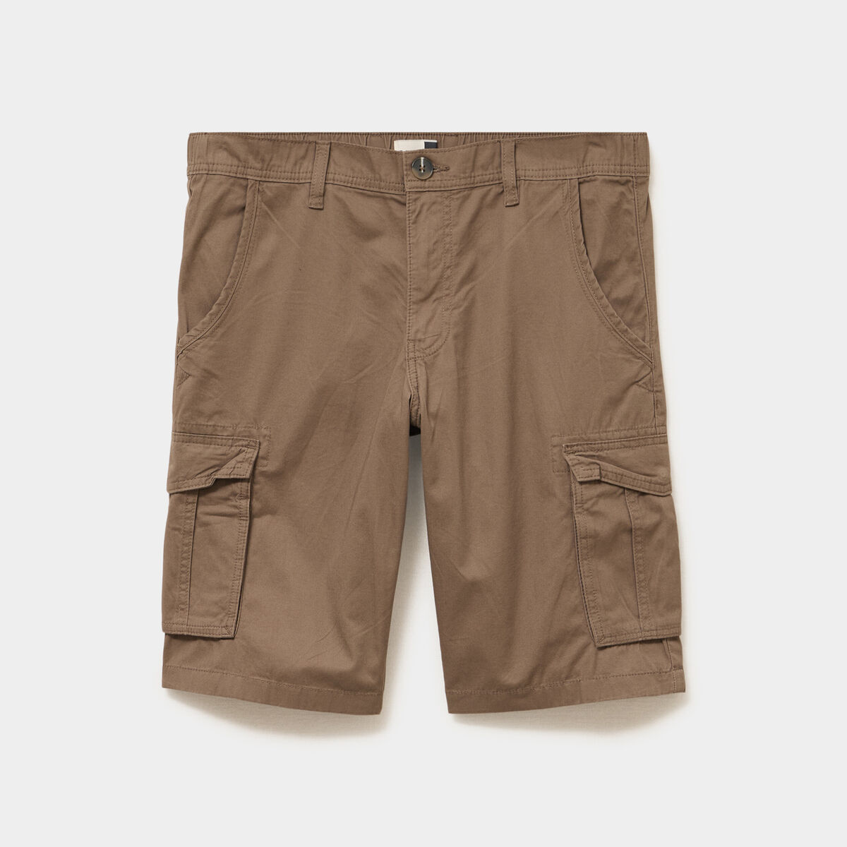 Bermuda short cargo poches &agrave; rabat coton marron fonc&eacute; homme