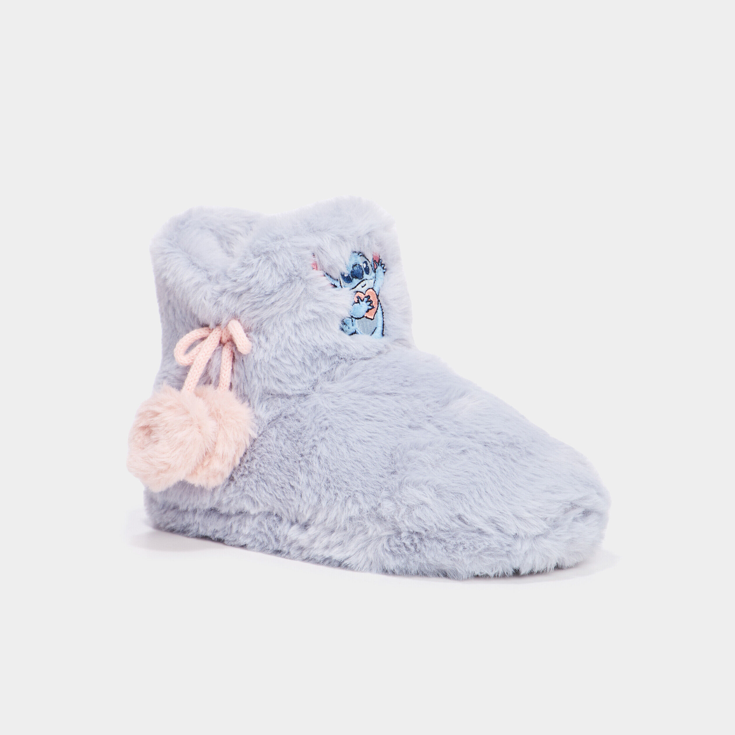 Chaussons fausse fourrure Stitch bleu femme