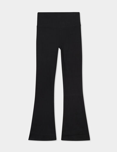 Legging flare stretch taille haute noir femme