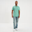 Polo piqu&eacute; coton manches courtes vert menthe homme