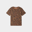 T-shirt coton col rond manches courtes camel femme