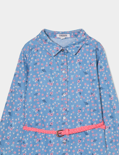 Ensemble blouse et legging coton Creeks denim double stone fille