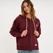 Sweat zipp&eacute; &agrave; capuche violet fonc&eacute; femme