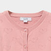 Gilet manches longues boutonn&eacute; rose poudr&eacute;e b&eacute;b&eacute; fille