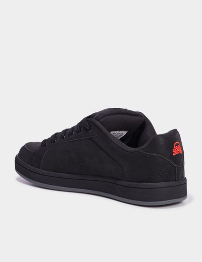 Tennis à lacets bout rond noir homme