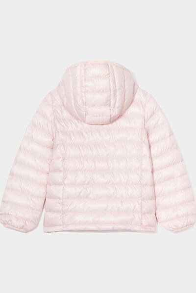 Doudoune légère zippée à capuche rose clair fille