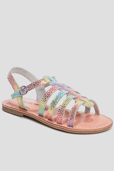 Sandales irisées en cuir Creeks multicolore fille