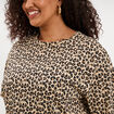 T-shirt col rond manches courtes coton sable femme grande taille