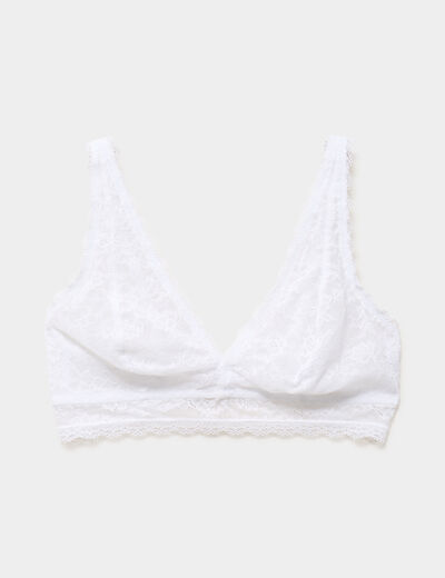 Soutien-gorge triangle dentelle blanc femme