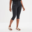 Pantacourt slim détails zippés Liberto noir femme