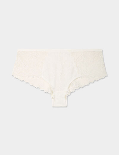 Shorty en dentelle blanc femme grande taille