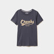 T-shirt col rond manches courtes Creeks bleu foncé femme