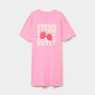 Chemise de nuit &agrave; manches courtes coton rose femme
