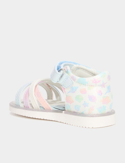 Sandales à scratchs multicolore bébé fille