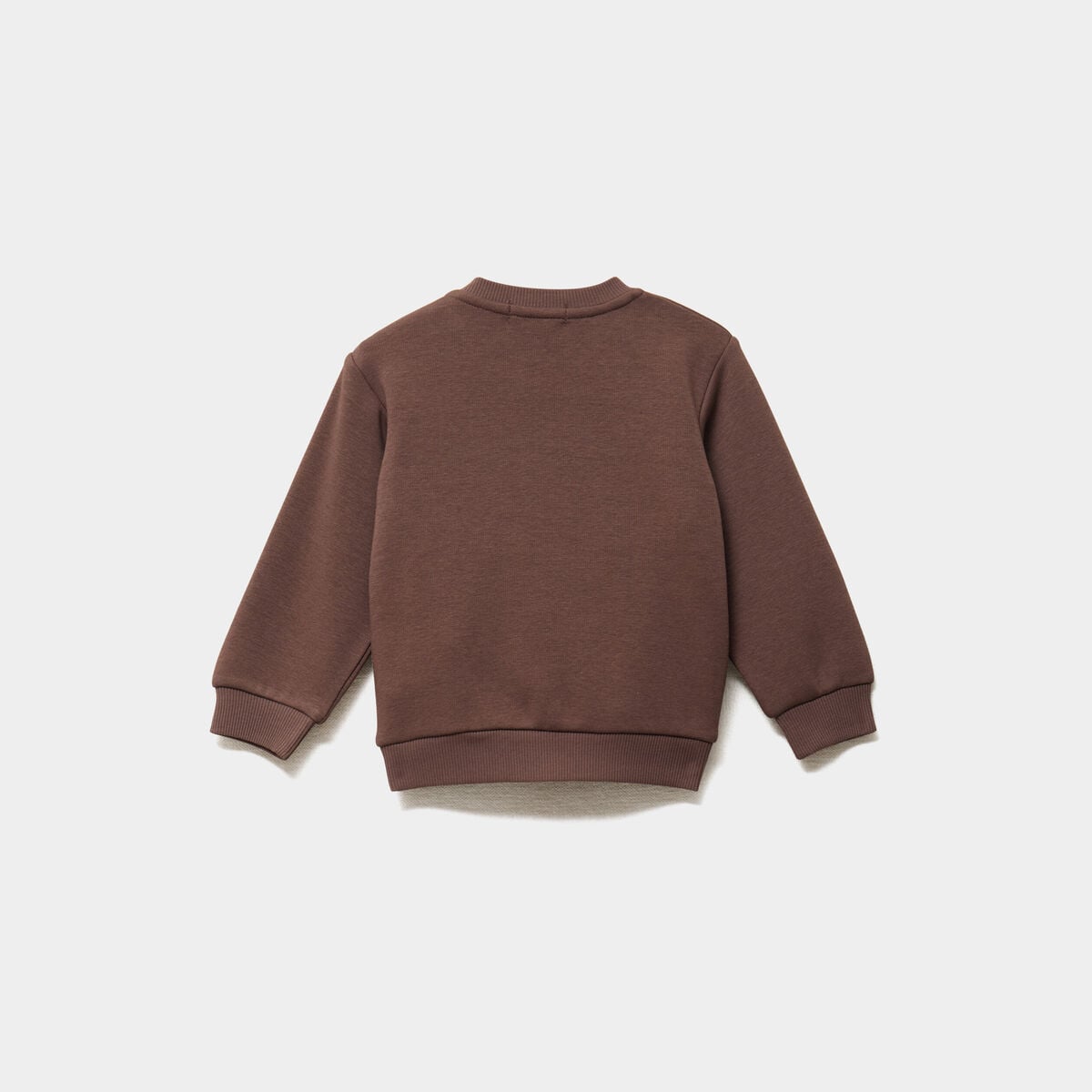 Sweat molletonn&eacute; &eacute;paule boutonn&eacute;e marron fonc&eacute; b&eacute;b&eacute; gar&ccedil;on