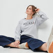 Sweat à col rond Mickey gris clair femme