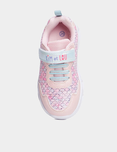 Baskets running lumineuses rose fille