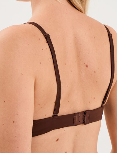 Soutien-gorge triangle bretelles fines marron femme