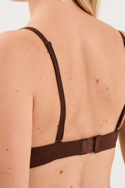 Soutien-gorge triangle bretelles fines marron femme