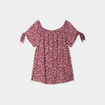 T-shirt col bardot manches noeuds bordeaux femme grande taille