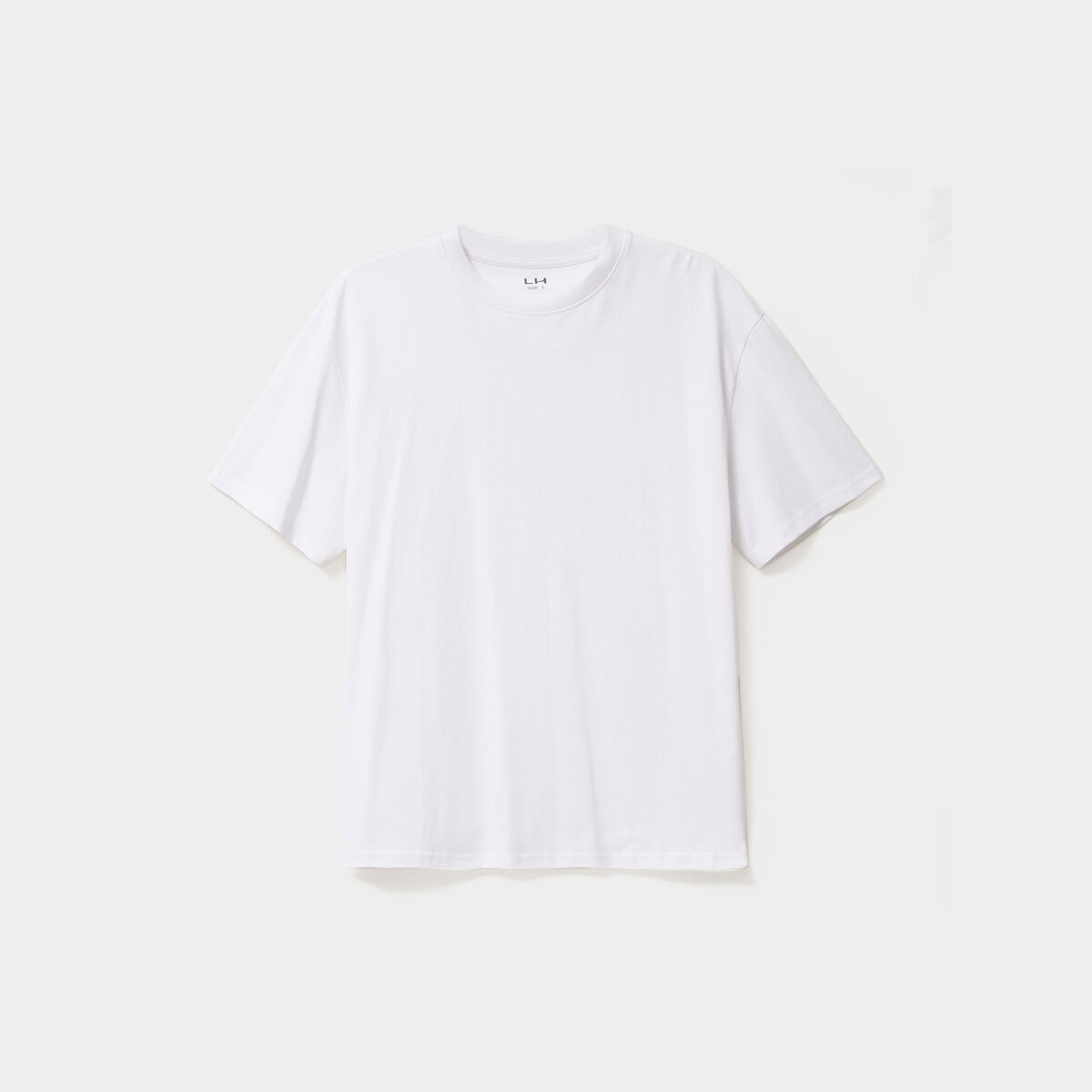 T-shirt col rond coupe relax coton &eacute;pais blanc homme