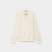 Sweat polaire col camionneur blanc femme