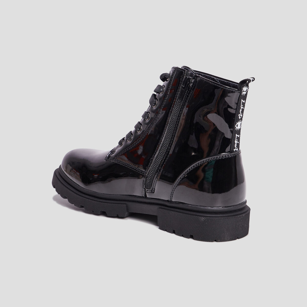 Bottines vernies zipp&eacute;es Liberto noir fille